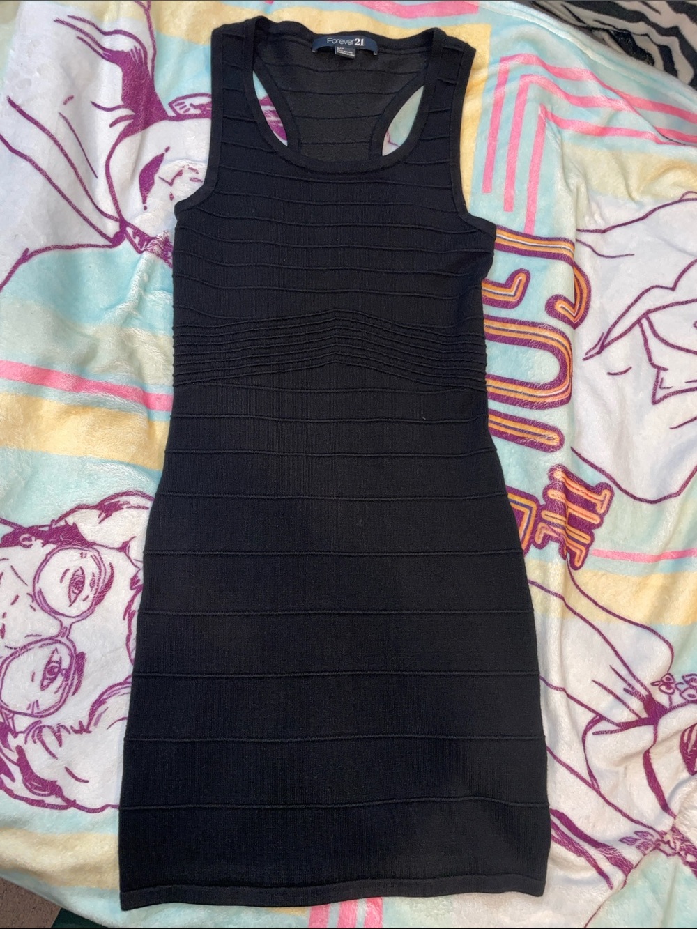 Forever 21 Black Sleeveless Ribbed Tank Dress